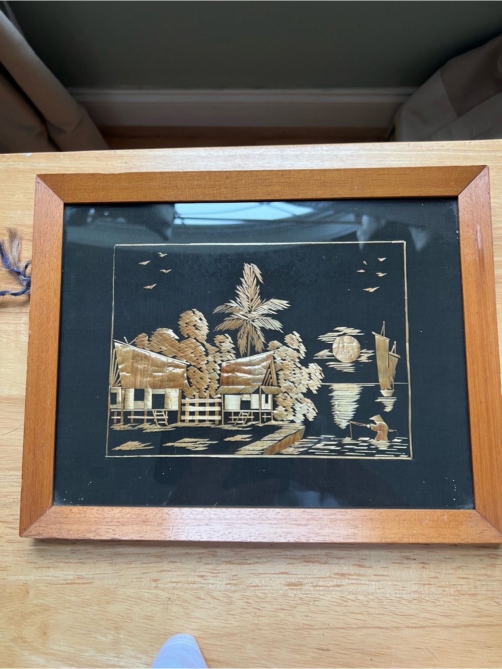 Framed Gold Leaf Tropical Mixed Media Wall Art